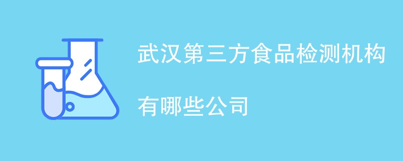 武汉第三方食品检测机构有哪些公司