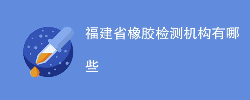 福建省橡胶检测机构有哪些