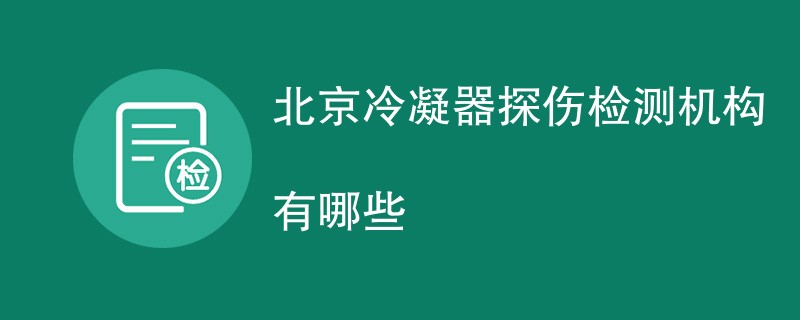 北京冷凝器探伤检测机构有哪些