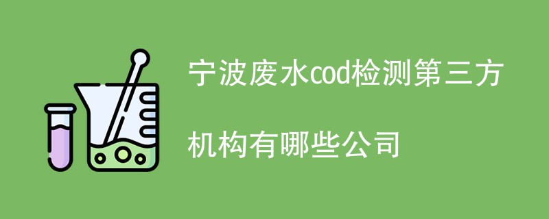 宁波废水cod检测第三方机构有哪些公司