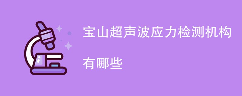 宝山超声波应力检测机构有哪些