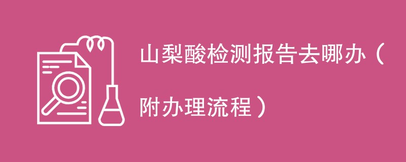 山梨酸检测报告去哪办（附办理流程）