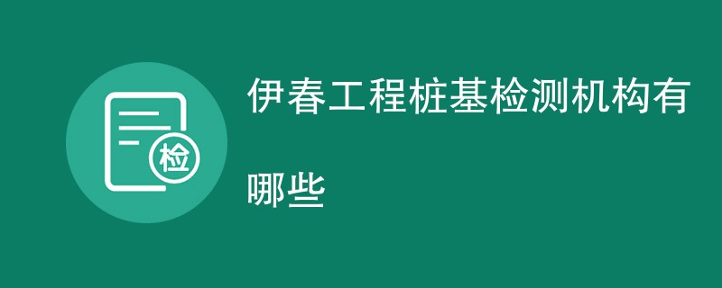 伊春工程桩基检测机构有哪些