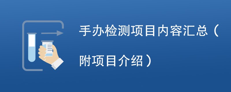 手办检测项目内容汇总（附项目介绍）