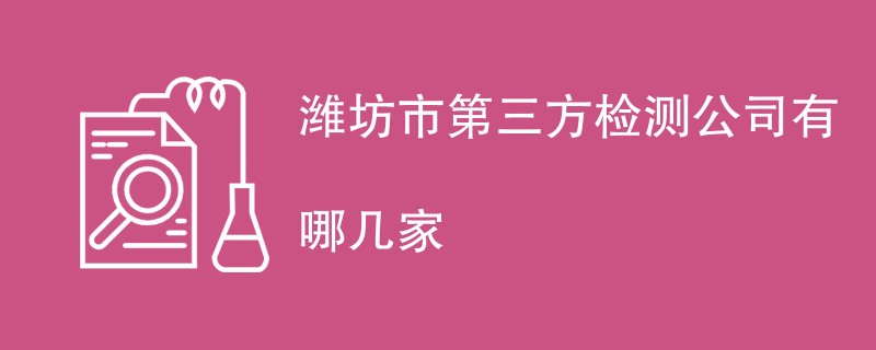 潍坊市第三方检测公司有哪几家