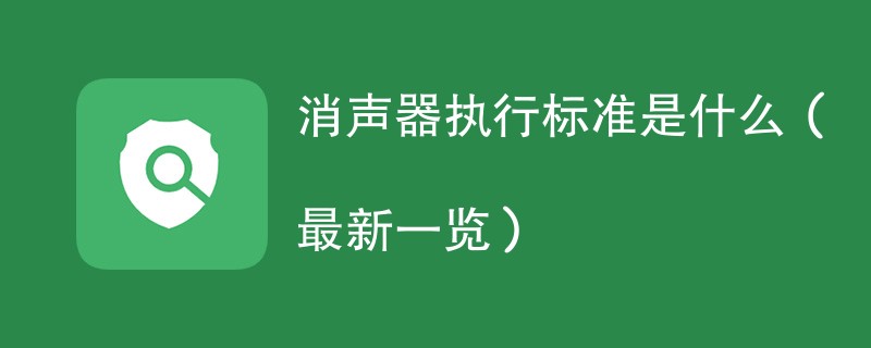 消声器执行标准是什么（最新一览）