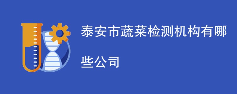 泰安市蔬菜检测机构有哪些公司