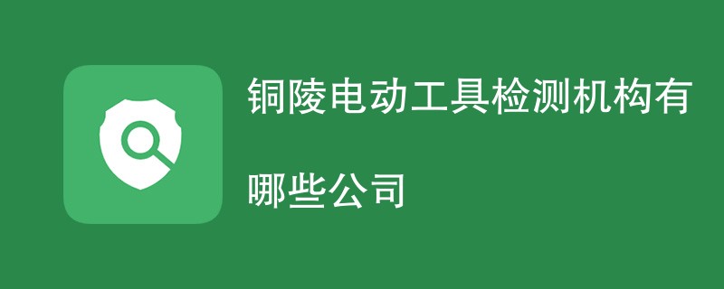 铜陵电动工具检测机构有哪些公司