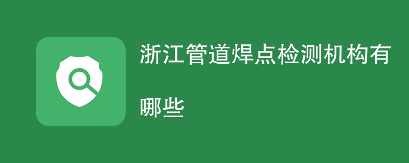 浙江管道焊点检测机构有哪些