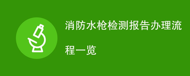 消防水枪检测报告办理流程一览