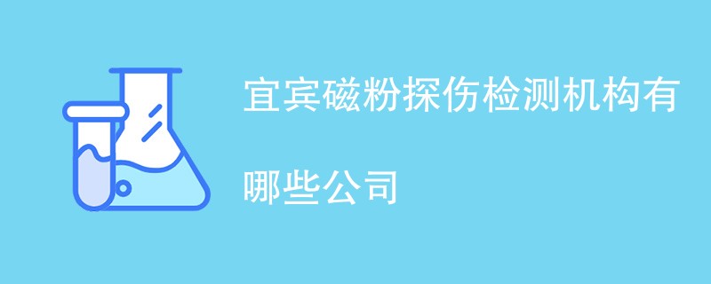 宜宾磁粉探伤检测机构有哪些公司