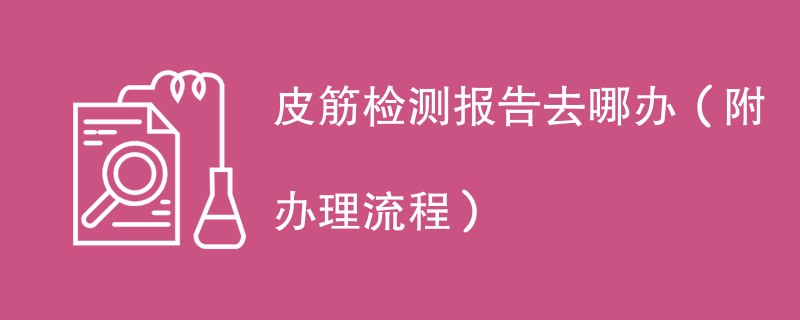 皮筋检测报告去哪办（附办理流程）