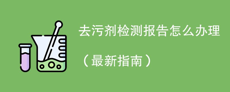 去污剂检测报告怎么办理（最新指南）