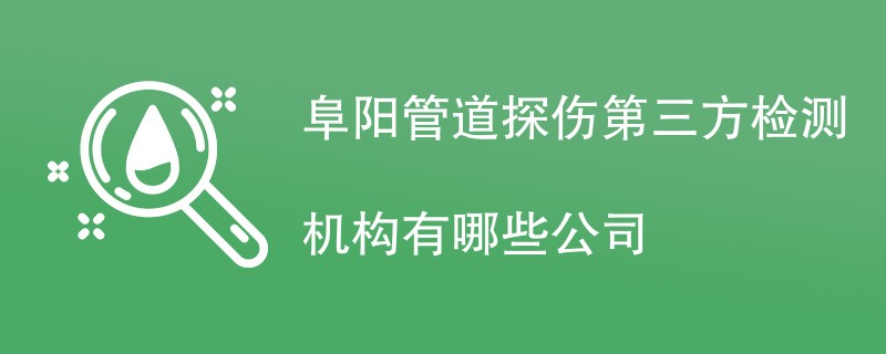 阜阳管道探伤第三方检测机构有哪些公司