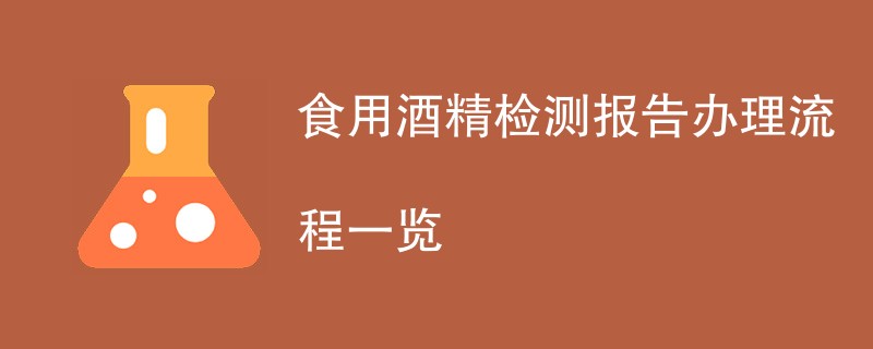 食用酒精检测报告办理流程一览