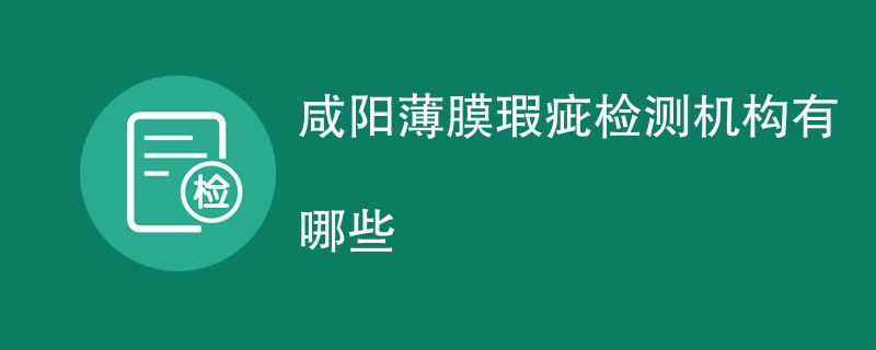 咸阳薄膜瑕疵检测机构有哪些