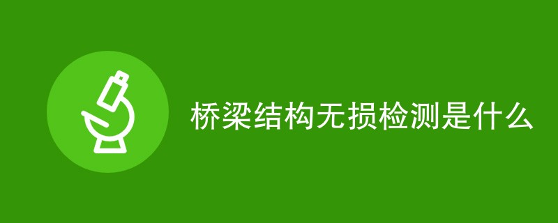 桥梁结构无损检测是什么