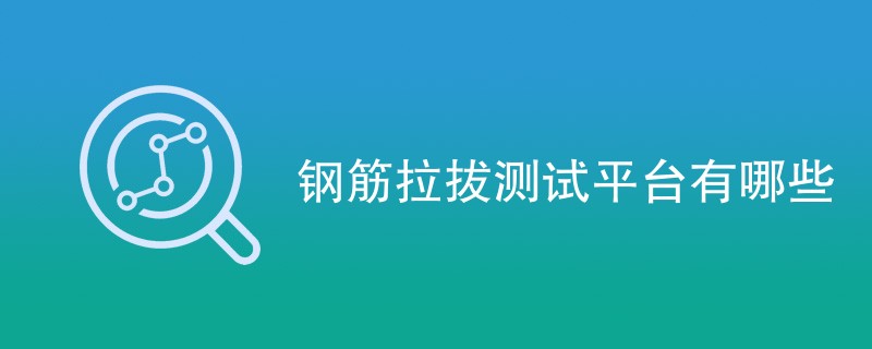 钢筋拉拔测试平台有哪些