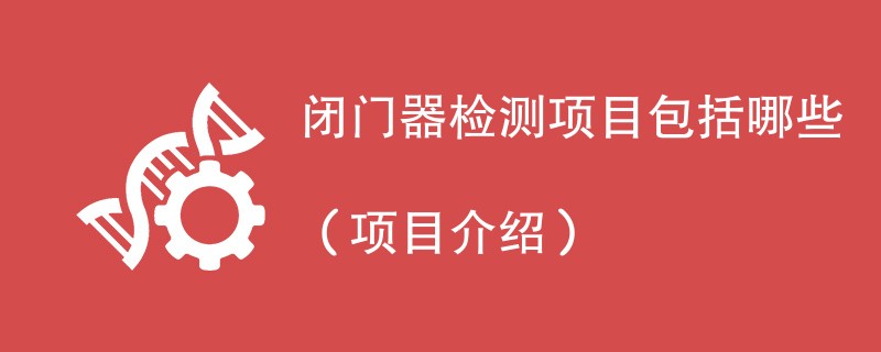 闭门器检测项目包括哪些（项目介绍）