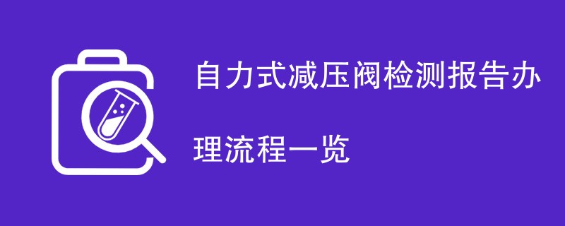 自力式减压阀检测报告办理流程一览