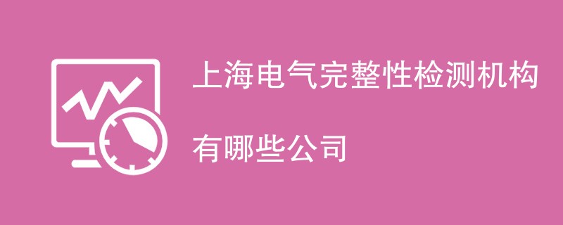 上海电气完整性检测机构有哪些公司