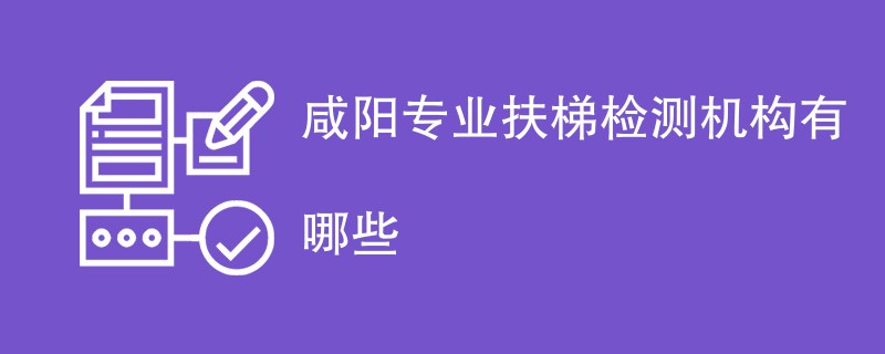 咸阳专业扶梯检测机构有哪些