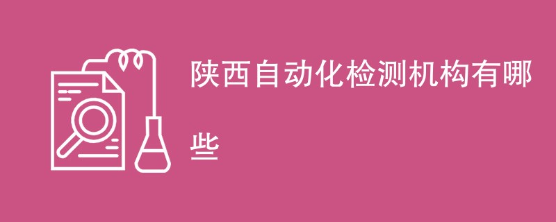 陕西自动化检测机构有哪些