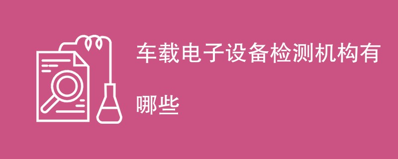 车载电子设备检测机构有哪些