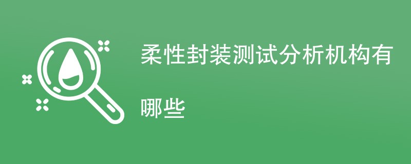 柔性封装测试分析机构有哪些