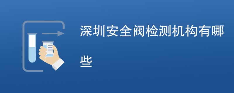 深圳安全阀检测机构有哪些
