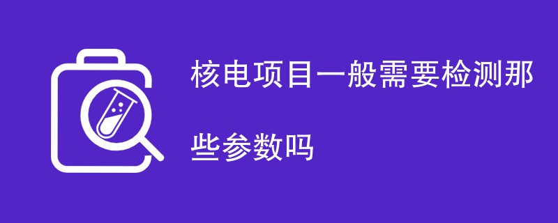 核电项目一般需要检测那些参数吗