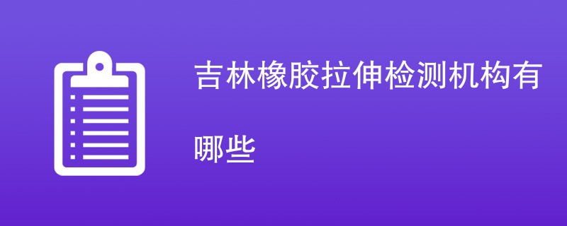 吉林橡胶拉伸检测机构有哪些