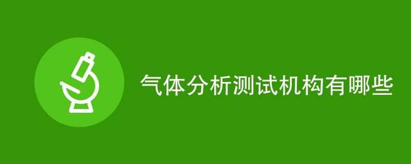 气体分析测试机构有哪些