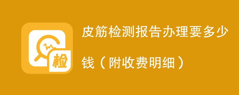 皮筋检测报告办理要多少钱（附收费明细）