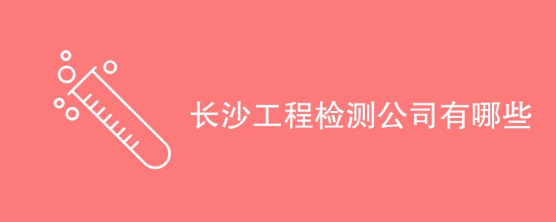 长沙工程检测公司有哪些