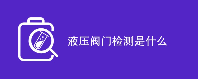 液压阀门检测是什么