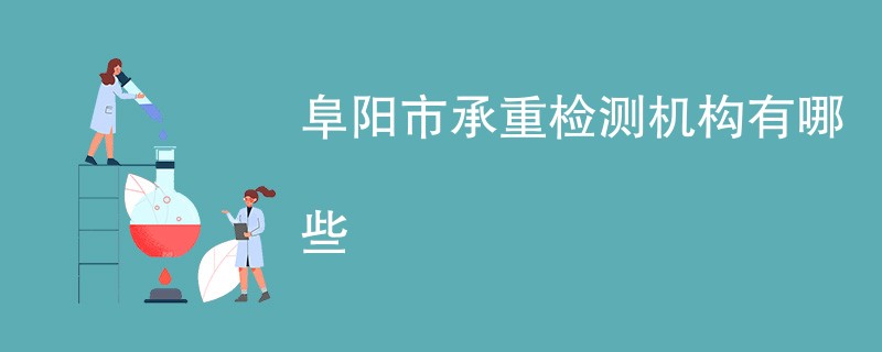 阜阳市承重检测机构有哪些