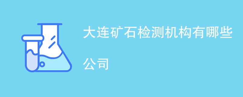 大连矿石检测机构有哪些公司