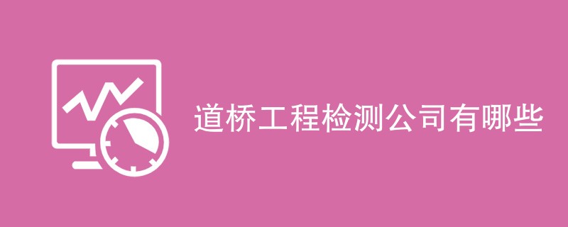 道桥工程检测公司有哪些