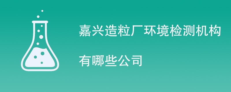 嘉兴造粒厂环境检测机构有哪些公司