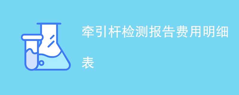 牵引杆检测报告费用明细表
