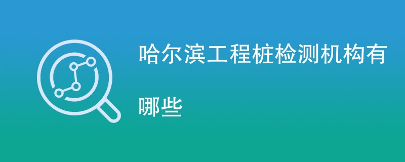哈尔滨工程桩检测机构有哪些
