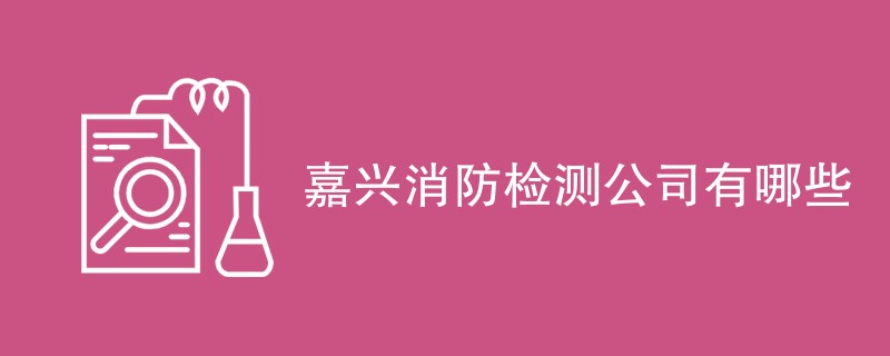 嘉兴消防检测公司有哪些