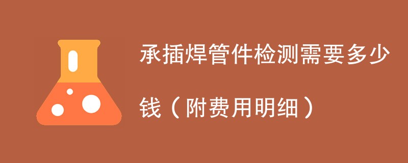 承插焊管件检测需要多少钱（附费用明细）