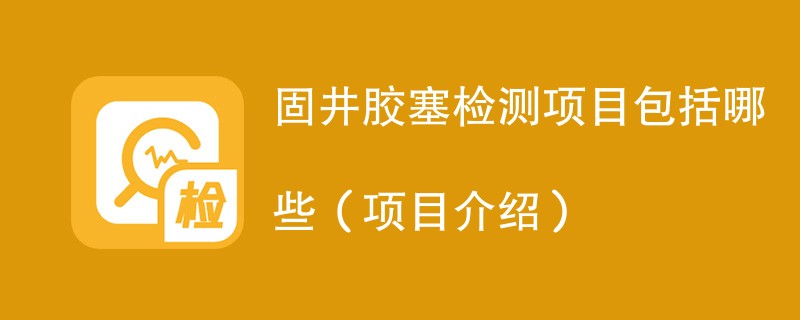 固井胶塞检测项目包括哪些（项目介绍）