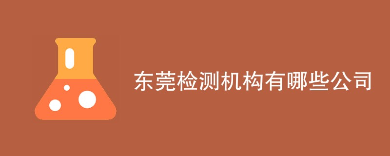 东莞检测机构有哪些公司