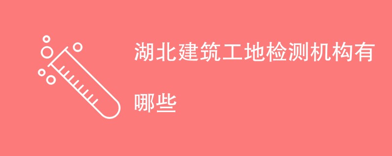 湖北建筑工地检测机构有哪些