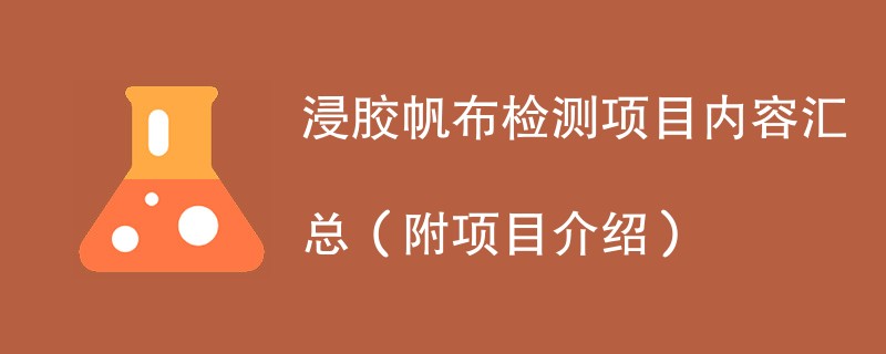 浸胶帆布检测项目内容汇总（附项目介绍）