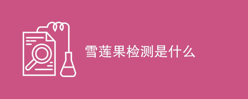 雪莲果检测是什么