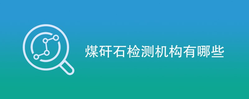 煤矸石检测机构有哪些